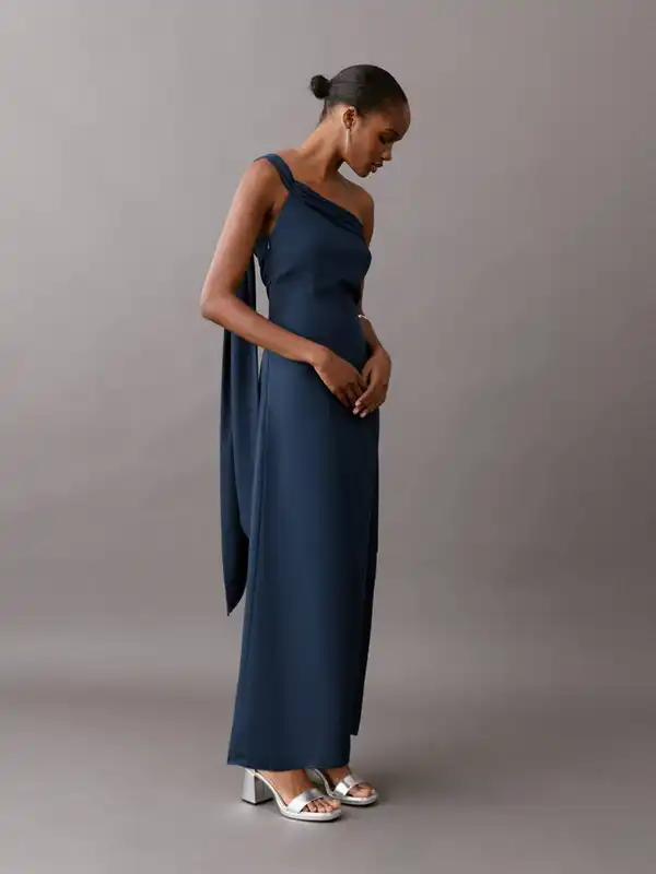 Mango Navy Blue Maxi Dress - Buy Mango Navy Blue Maxi Dress online in India