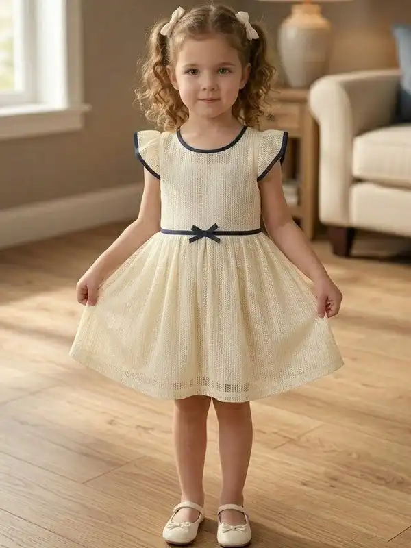 knee length dresses for ladies Red Camellia  3D Ribbon Embroidery Dress