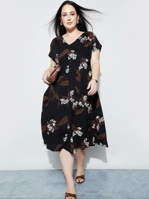 white christmas dresses Casual Wear Midi Dress | Printed Dress | Cotton | Shirt-dress main image 1