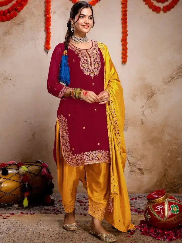 chinese dress ladies Girls Punjabi Bhangra Gidda Dance Yellow Costume (Salwar, Kurta, Dupatta)   The Dance Bible