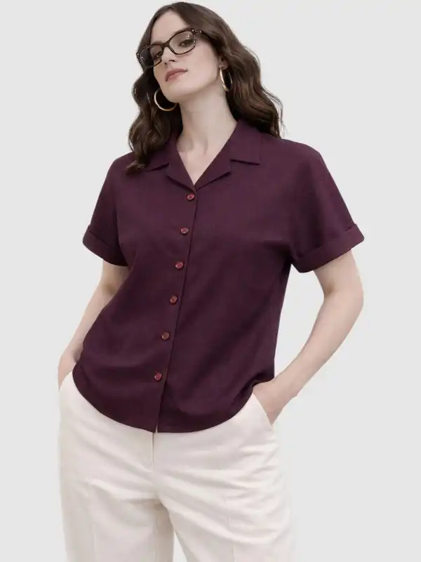 Women Burgundy Shirts - Buy Women Burgundy Shirts online in India