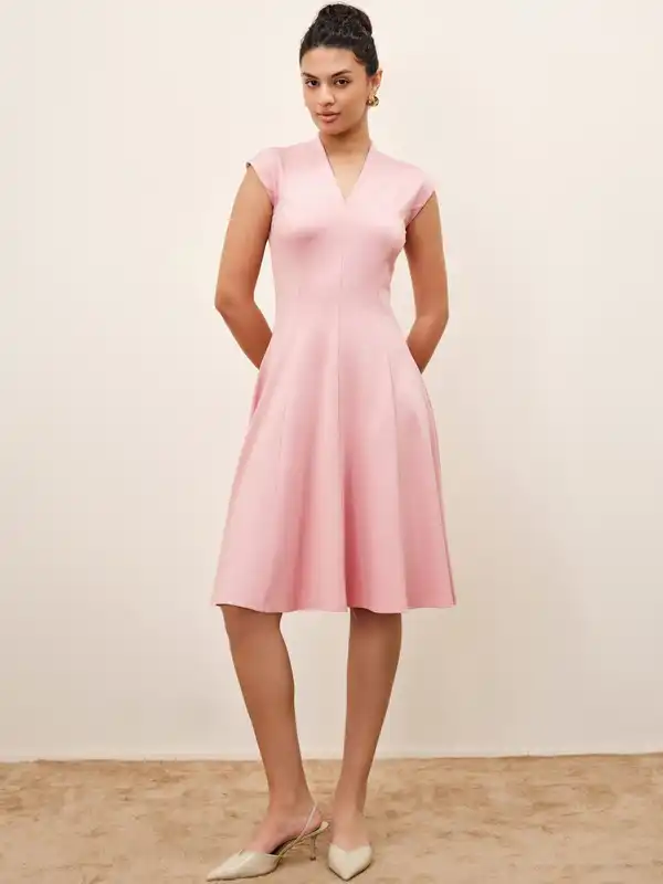 green emerald velvet dress all about you Sheen Fit & Flare Midi Dress  Myntra International