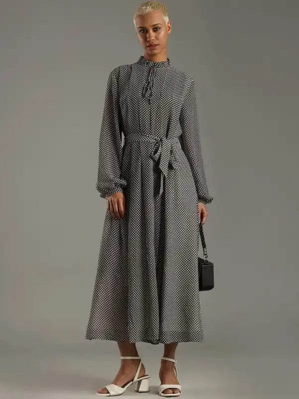 chinese dress ladies Tommy Hilfiger Women's Dresses Maxi,Black/Sand,2 at Amazon Women's Clothing  store main image 1