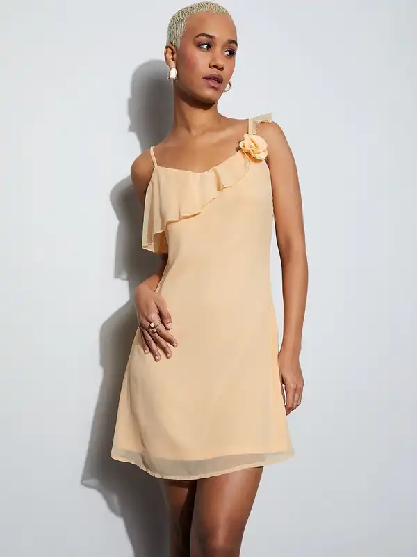 chinese dress ladies Athena Beige A-Line Dress