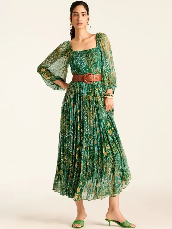 slim fit dress slacks Ritu Kumar Green Embroidered Kurta Dress  Saris and Things