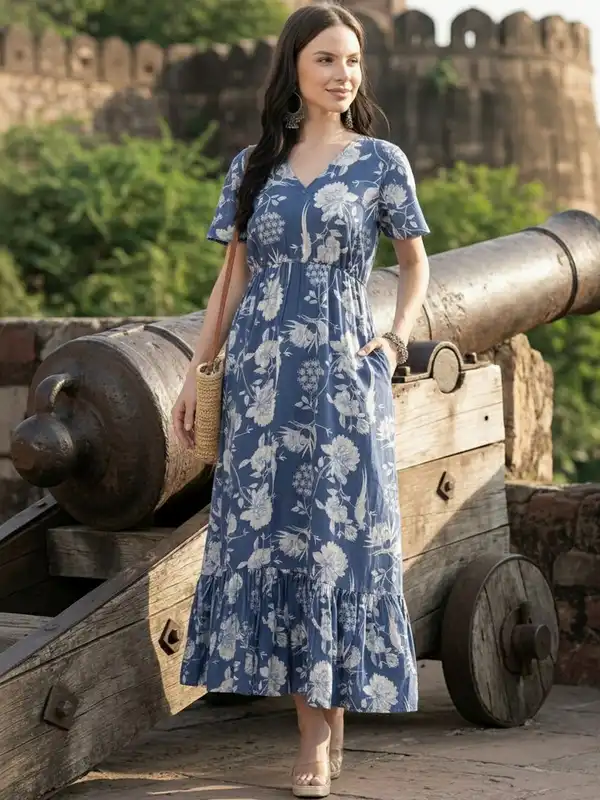 princess polly baby blue dress Kaftans & Kaftan Dresses | Beach & Swimwear Cover Ups main image 1