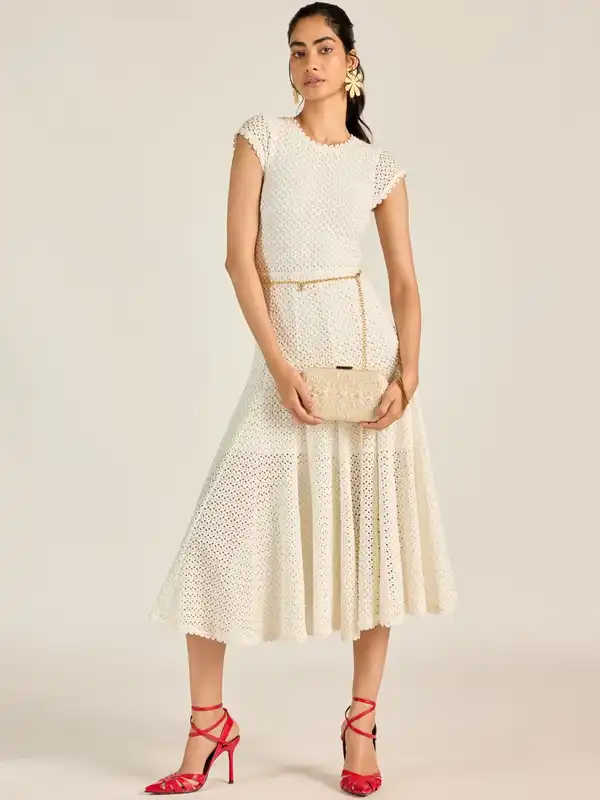 ritu kumar cocktail dresses Your answer to every brunch invitation. Light, feminine and endlessly  wearable. Available online and in stores now. Jewellery by Studio  Metallurgy [SS26, Label Ritu Kumar, Knit, Summer Knits, Couture]