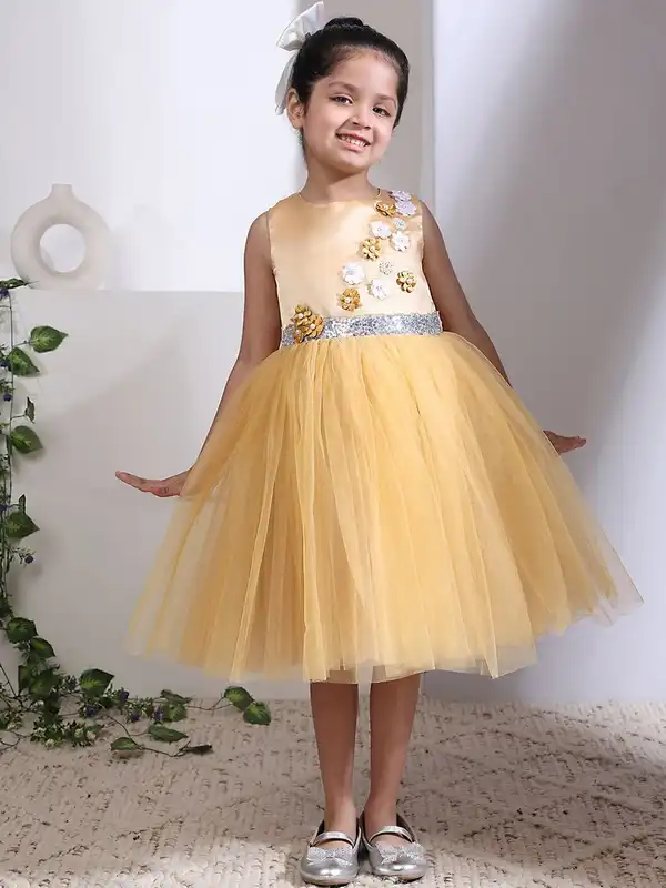 Toy Balloon Kids Gold Party Dress - Buy Toy Balloon Kids Gold Party Dress  online in India