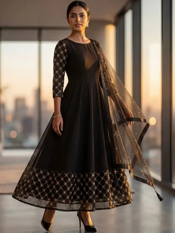 slim fit dress slacks Green Silk Knee Length Dress | Indian Festive