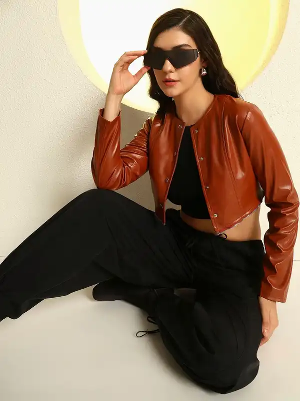 特別特価Rosen Kreuz cropped leather jacket. Buy Cropped Leather Jacket Online at Best Price in India | Myntra
