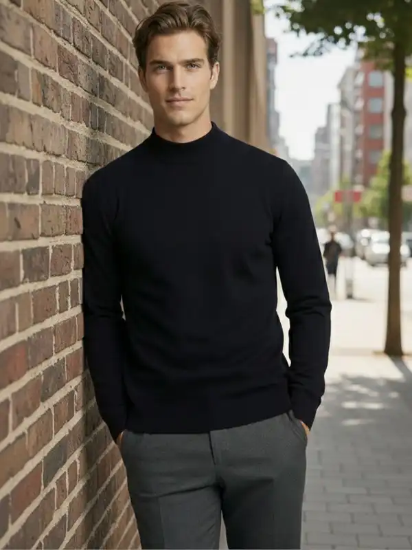 Celio Maglione Uomo In Lana Merino – Girocollo Felpato Menos, Morbido Ed Elegante