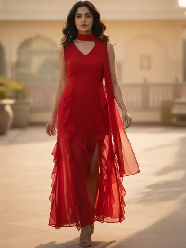 open lace back dress Matisse Red Maxi Dress main image 0