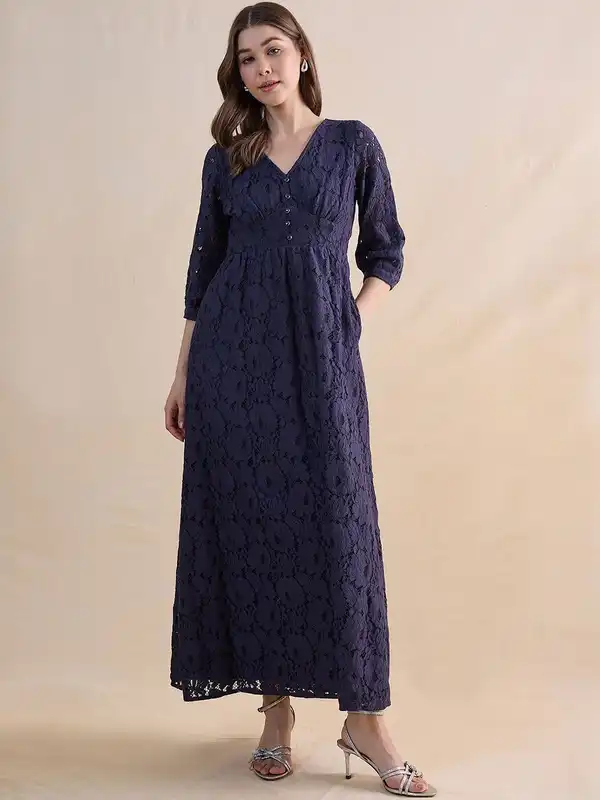 chinese dress ladies Red Cotton Smocked Maxi Dress