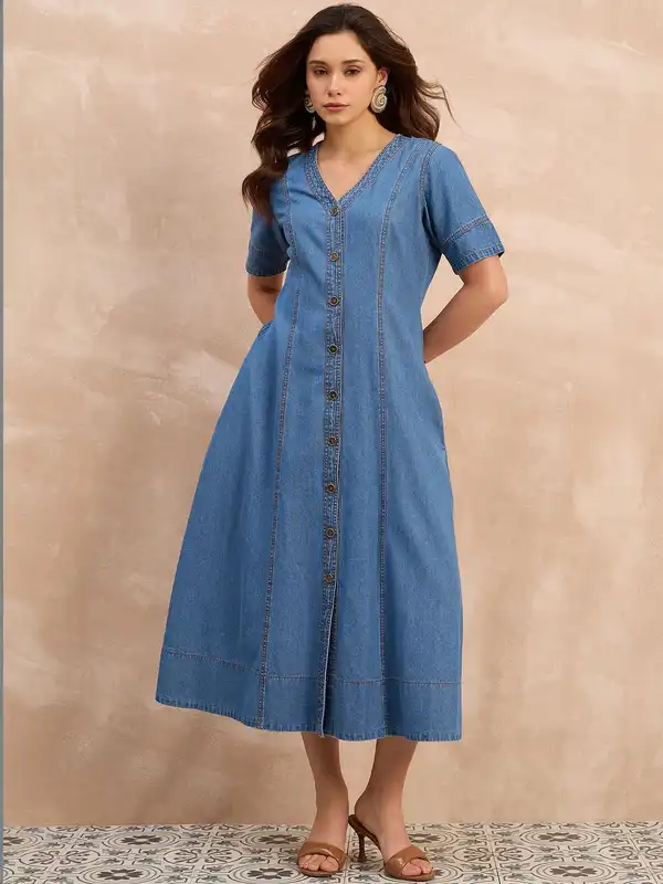 Denim Dresses Dress - Buy Denim Dresses Dress online in India