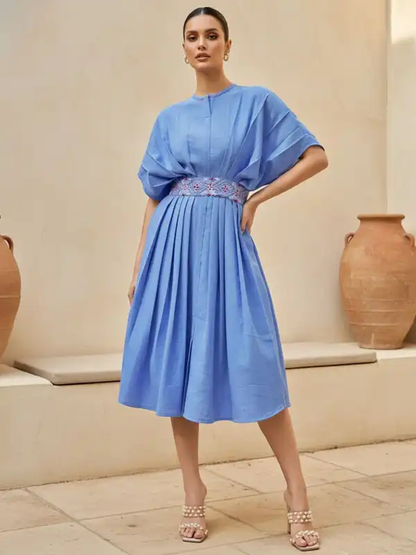 Blue Linen Dresses - Buy Blue Linen Dresses online in India