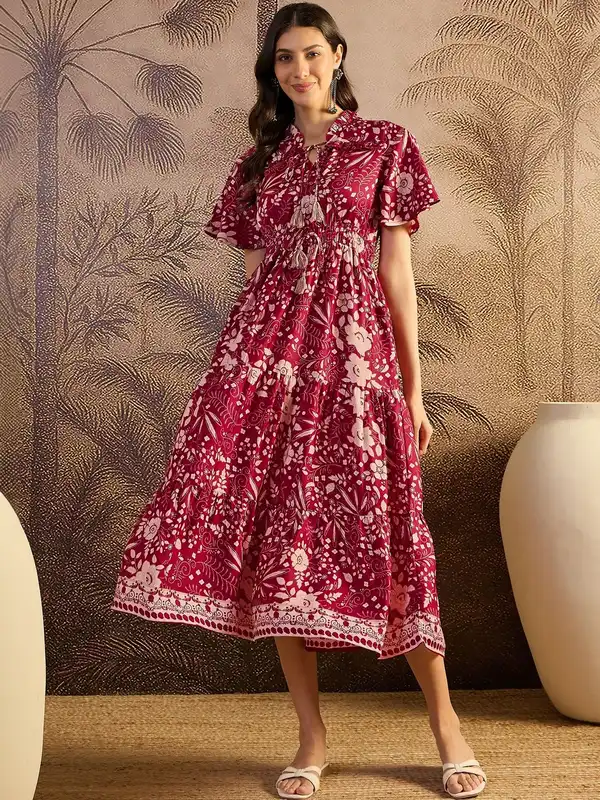 chinese dress ladies The Eden Modest Floral Maxi Dress main image 1