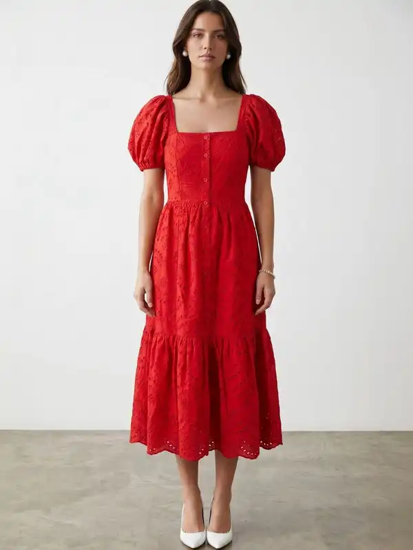 marks and spencer red dress Marks & Spencer Long Deep Red dress Limited Edition