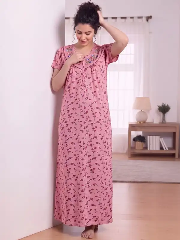 flipkart night dress for ladies Nighties N Style Maxi Dress Night Nighty Cotton Sleepwear Flipkart Cotton _okendo:syndication_key:CL136895037