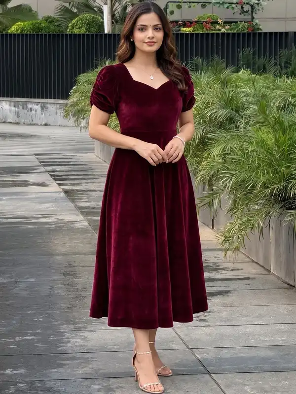 maroon a line dress for women Solid Velvet Size:10 years Effie burgundy mother of the bride dress Black Boat Neck Backless from shoulder to hem