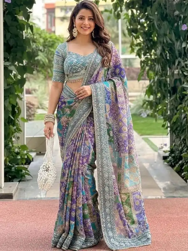 indian party wear dresses for women Ombre Embroidered Gown: Elegant Dress indian party dress products for
