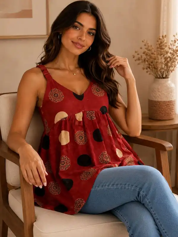 Red Women Tops Strappy - Buy Red Women Tops Strappy online in India