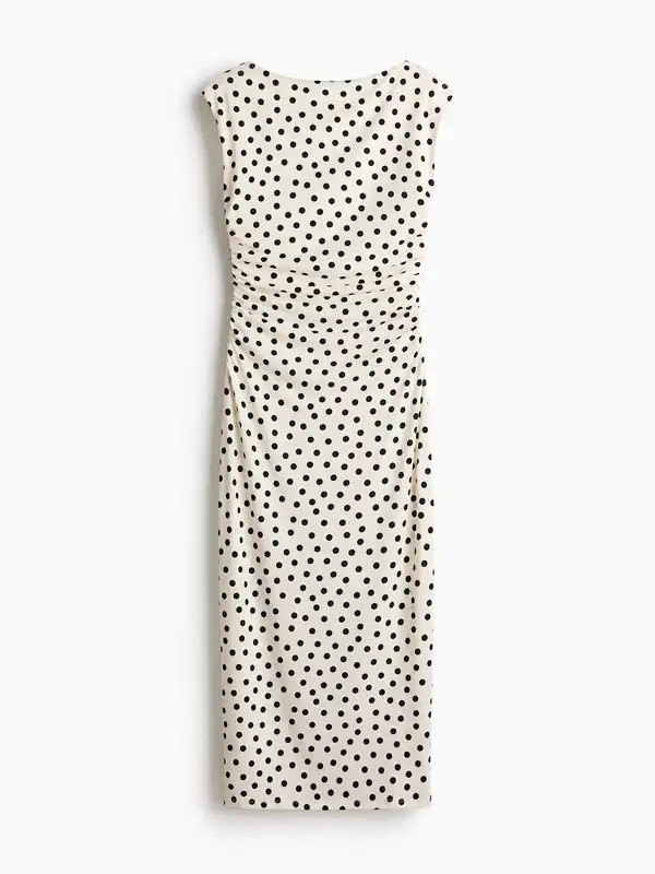 black and white h and m dress Women's Black/white patterned Balloon-sleeved Cotton and a wrapover front H&M Black Dresses - Buy