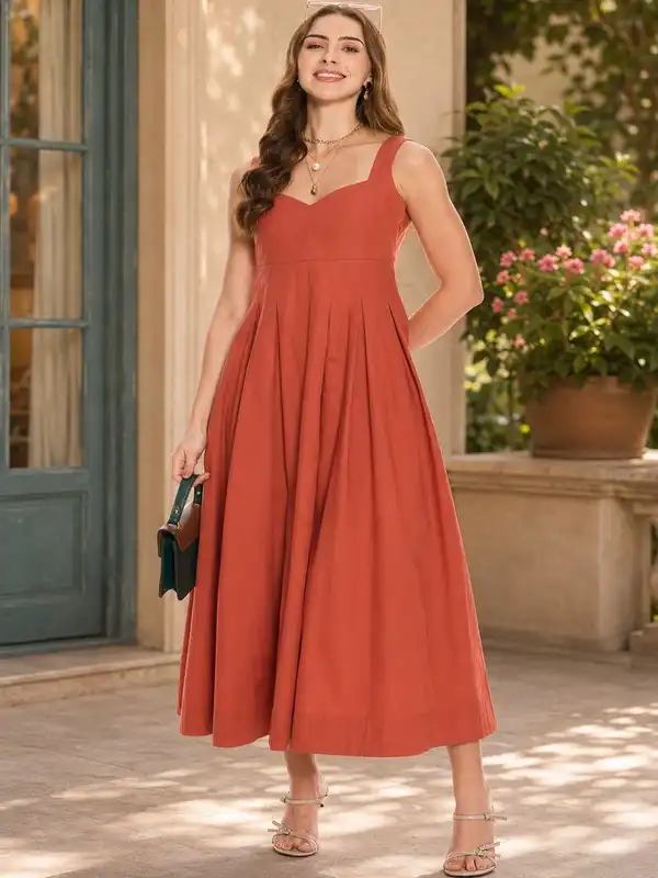 forever 21 a line dress Forever 21 Spring Minimalist Vintage High-End Streetwear Sleeveless A-Line  Dress For Women