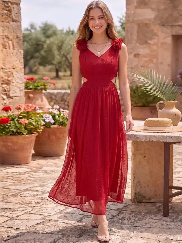long casual dresses online india Red Casual Dresses