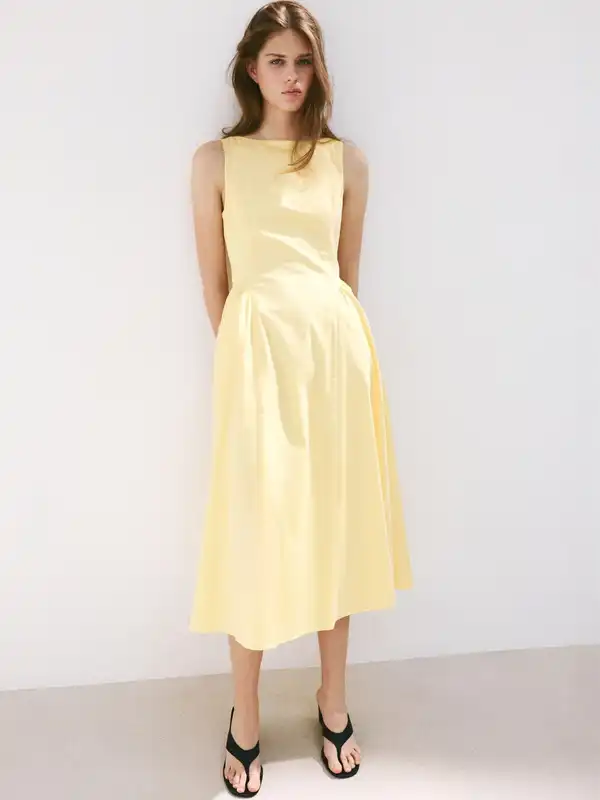 mango pleated skirt dress Combined pleated dress - Women