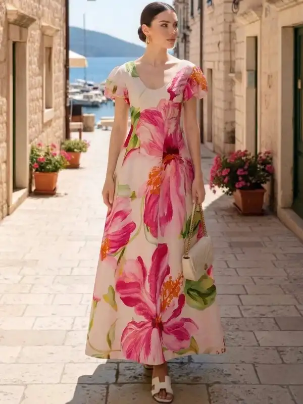 chinese dress ladies Buy Marks & Spencer Pure Cotton Tiered Maxi Dress T749719IYELLOW (9-10  Years) at Amazon.in main image 1