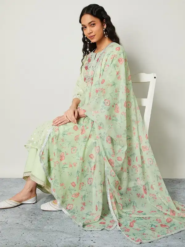Dupatta Indiana In Seta Jacquard Con Zari E Resham – Grigio, 218x114 Cm, Da Donna, Per Abiti Etnici E Occidentali, Lavabile In Lavatrice
