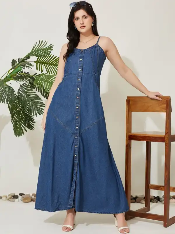 Denim Dresses Women Long - Buy Denim Dresses Women Long online in India