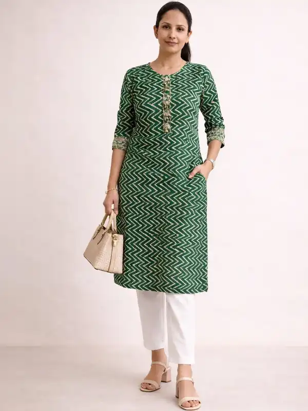 chinese dress ladies Gerua Pathani Cotton Slub Kurta – TJORI