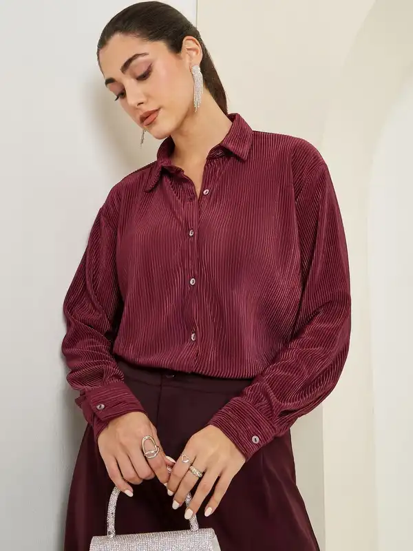 Women Burgundy Shirts - Buy Women Burgundy Shirts online in India