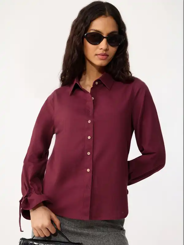 Women Burgundy Shirts - Buy Women Burgundy Shirts online in India