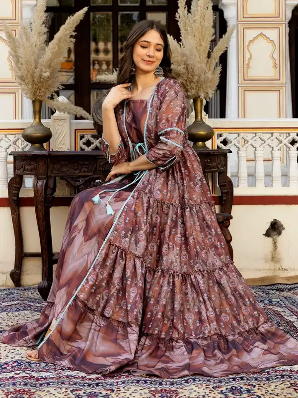 green emerald velvet dress Mustard Yellow Georgette Embellished Indo Western Maxi Gown