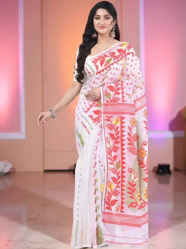 chinese dress ladies Vanilla Silk Onam Festival Dress – 3 Piece Set – LiliumByShrivha main image 1