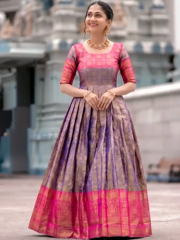 knee length dresses for ladies Ready SG Stock ] Red Rayon A Line Midi-Dress- Indian Dresses main image 1