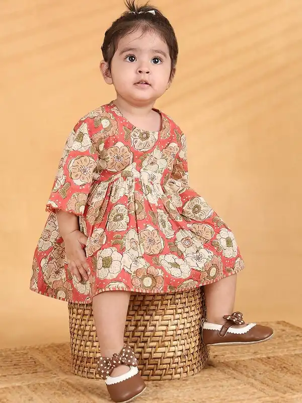 fabindia cotton dresses Buy Fabindia Ethnic Motifs Kalamkari Printed Cotton A-Line Midi Dress - Dresses for Women 35969529