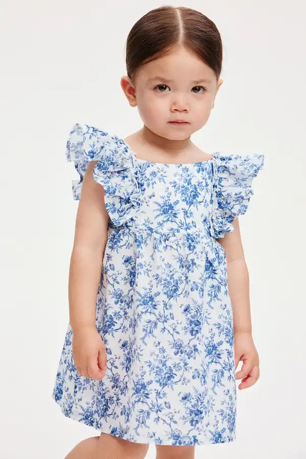 h&m a line cotton dress H M sleeeveless a narrow Size:Extra Large Bohemian Blue Boho Maxi