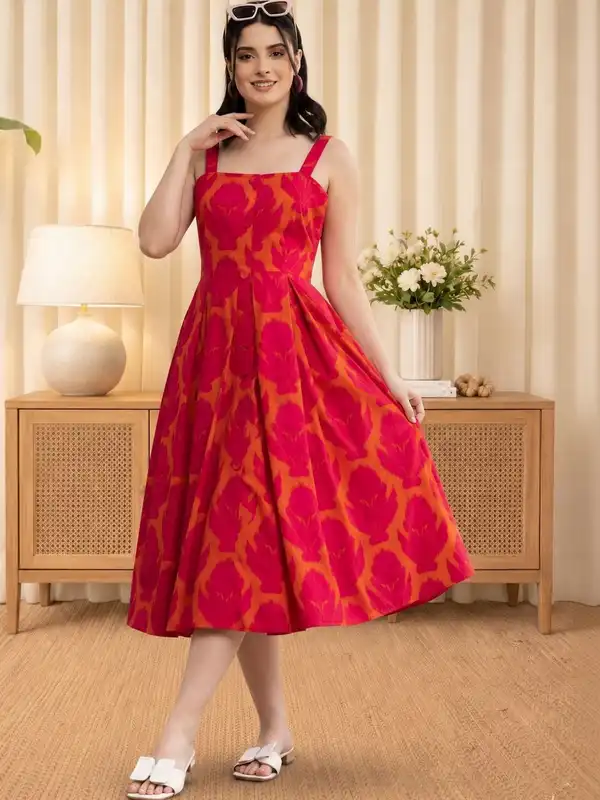 fit and flare dress india Shop Women Dresses at Flourish Dream Fit-and-Flare Cotton Dress for Every Occasion. XXL