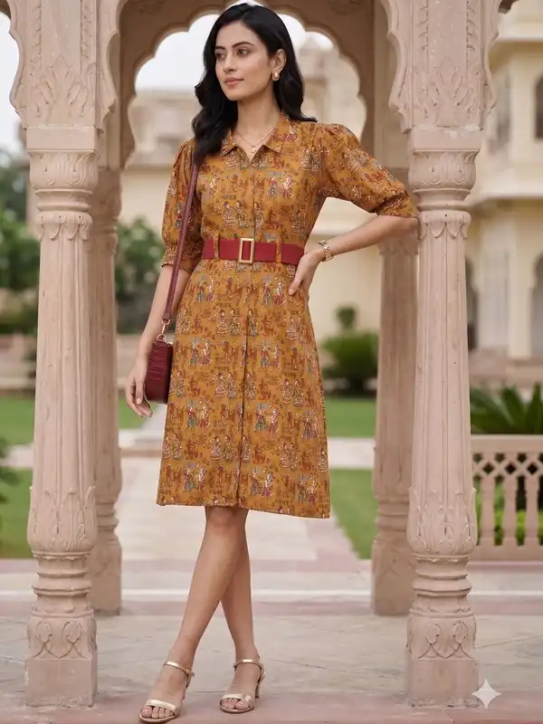 jaipuri dress for ladies Jaipuri Cotton Black & Red Floral Full Sleeves Dress For Women