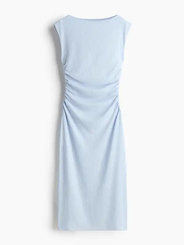 h&m blue bodycon dress Rib-knit length dress in crinkled jersey Y2k Royal Blue Bondage Bodycon