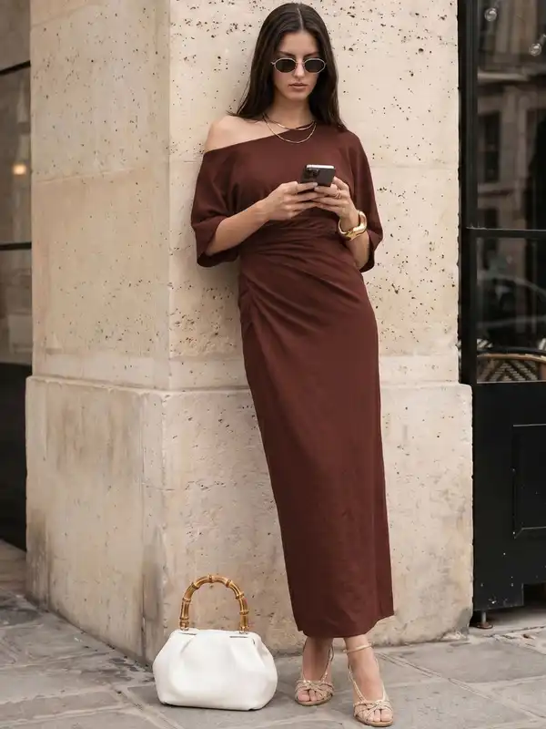 Myntra Brown Bodycon Midi Dress Comment For Link @myntra Myntra Winter  Bodycon Dress, Winter Bodycon Dress