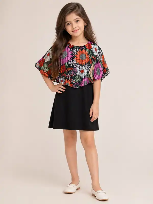 myntra a line dress DressBerry Printed Tie-Up Net A-Line Dress – Myntra International main image 0