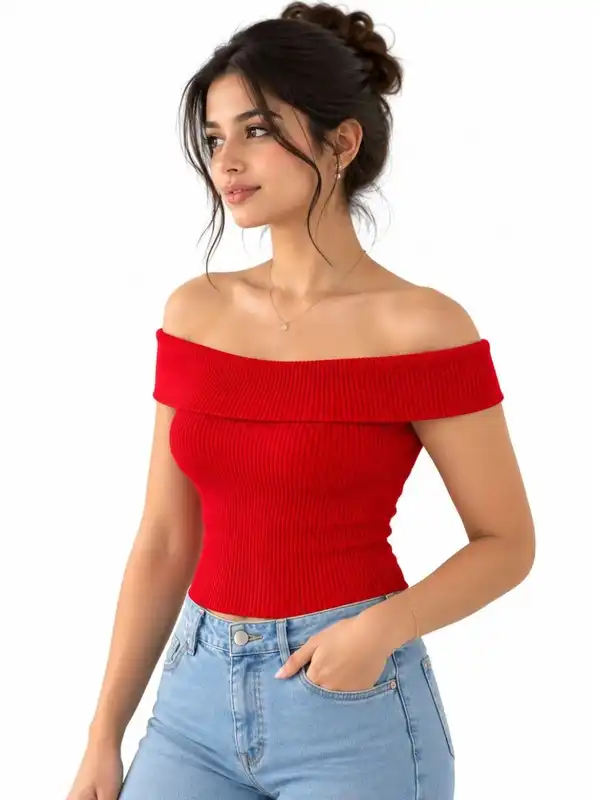 Red Off Shoulder Top - Buy Red Off Shoulder Top online in India