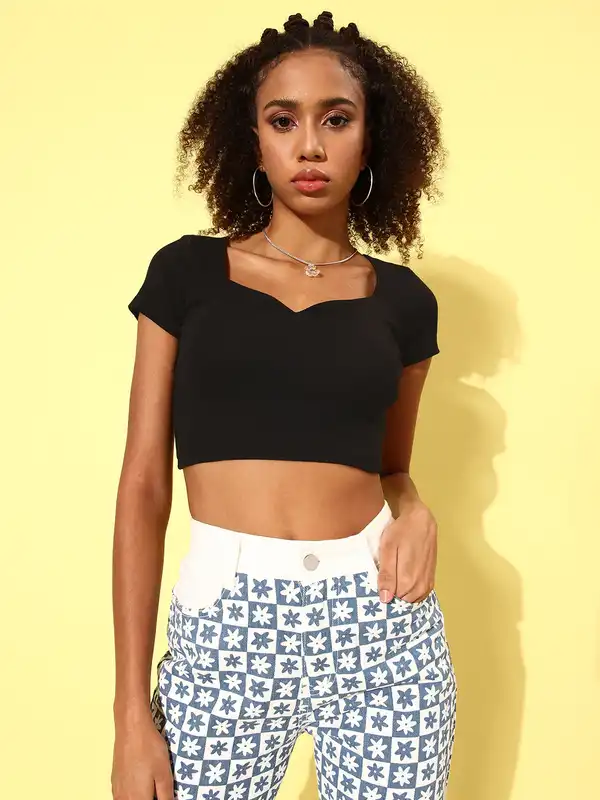 トップス CLANE PINTUCK CROPPED BLOUSE Women Crop Tops Long Sleeve
