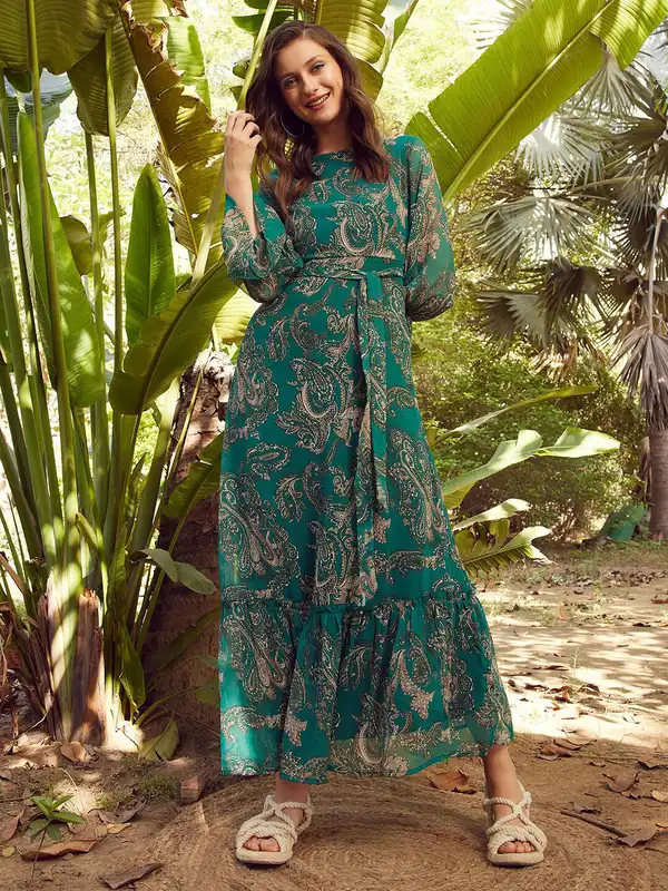 biba green dress Biba Green Regular Fit Dress
