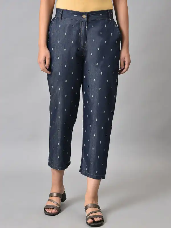 h&m patterned cigarette trousers | Pants & Jumpsuits | Hm Womens Poppy Floral Patterned cigarette trousers - Grey/Checked