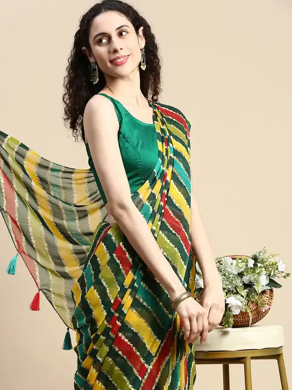 RANI SAAHIBA Dupatta da donna in chiffon ricamato